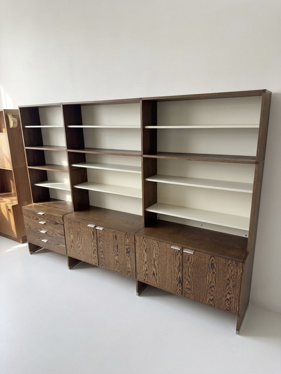 Image 1 of Vintage Pastoe modulair wengehouten wandmeubel 