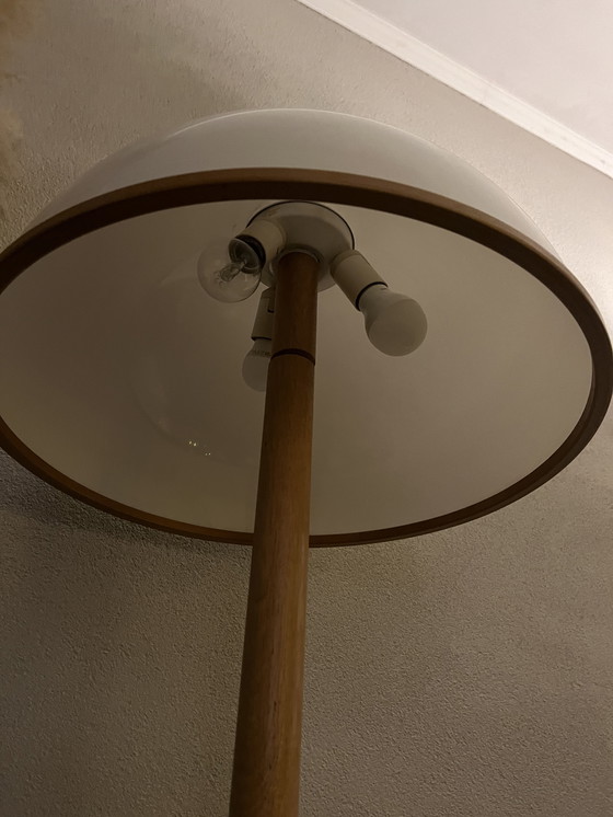 Image 1 of Lampada da terra vintage a forma di fungo con paralume in plastica