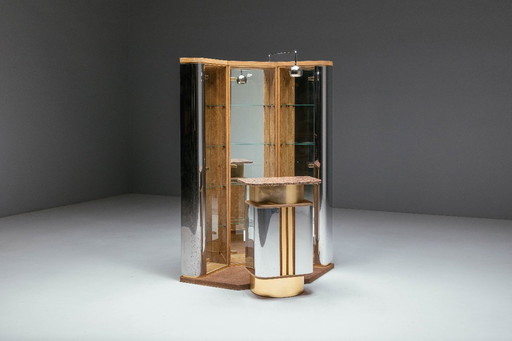 Bar corner cabinet by Willy Rizzo, Italy, 1970s