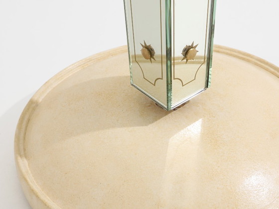 Image 1 of Lampadaire Emilio Lancia en bois peint miroir et laiton, 1940