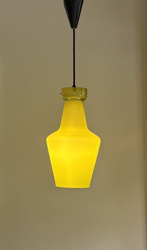 Lampada a sospensione Targetti Sankey in vetro opalino verde