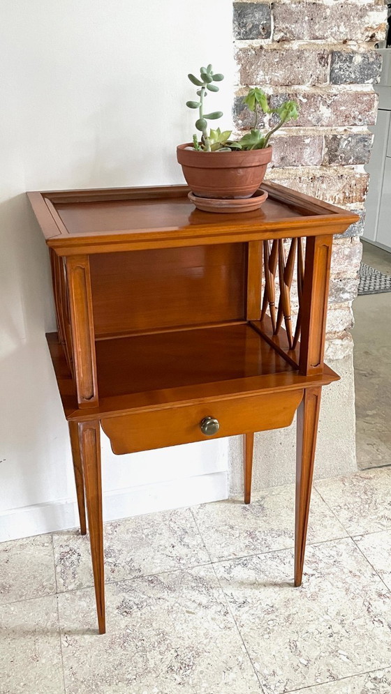 Image 1 of TABLE de Chevet pieds Compas VINTAGE