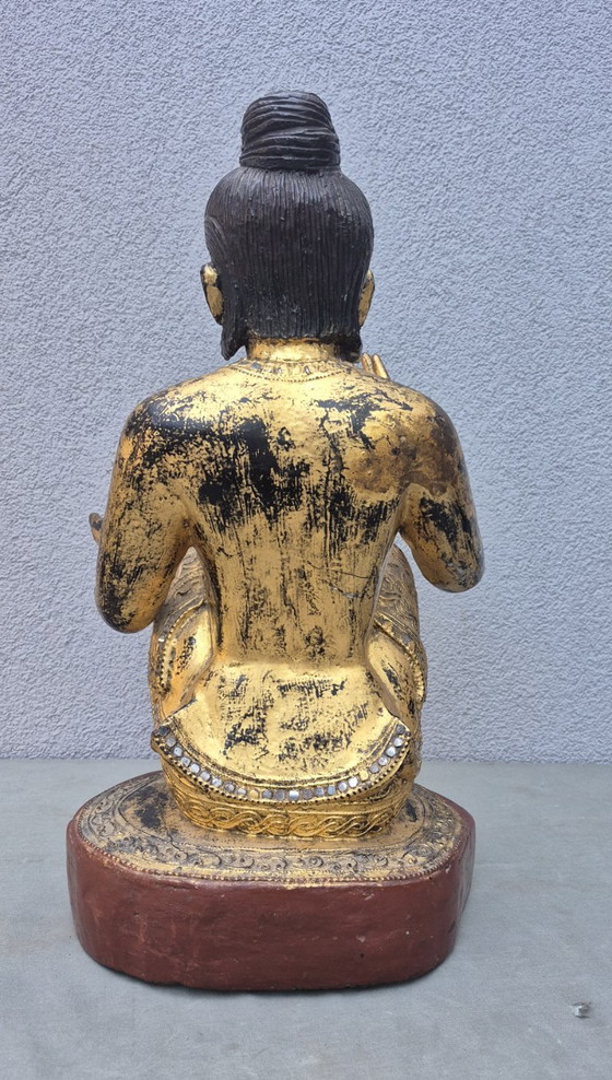 Antica Scultura Nat Birmana in Legno - XIX Secolo 51cm – Sculture (photo 8 of 15)