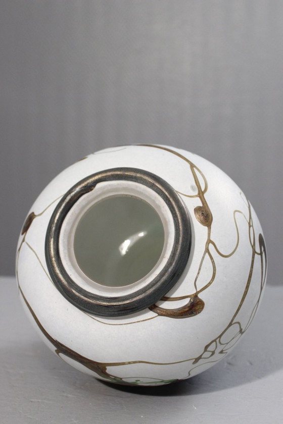 Image 1 of Pascal Guyot in Biot – Glaspastevase mit abstrakter Dekoration, Frankreich 2003