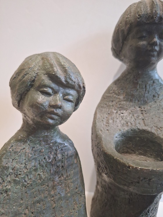Gruppo scultoreo Portacandele Geert Kunen – Bronze, Ceramic (photo 6 of 10)