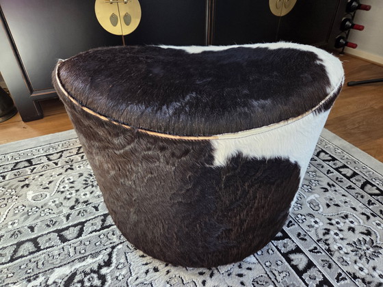 Image 1 of Ikea Cowhide Pouf - swivel