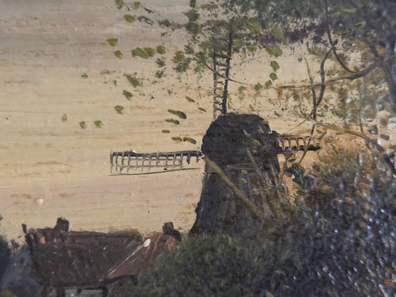Zwei Landschaftsgemälde in goldenem Rahmen, Gemälde & Zeichnungen, Holz, Andere, Mehrfarbig, Klassiek (Foto 9 von 15)