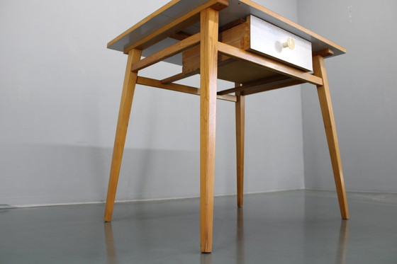 Image 1 of 1960s Side Table with Formica Top and Drawer, Czechoslovakia