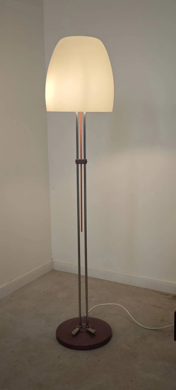 Lampadaire en métal chromé opaline triplex Lidokov ex Tchécoslovaquie – Cast Iron, Mid Century Modern (photo 12 of 21)