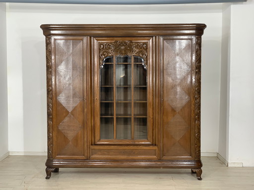 Wilhelminian style bookcase living room cupboard antique around 1900