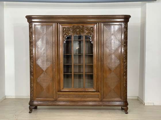 Image 1 of Wilhelminian style bookcase living room cupboard antique around 1900