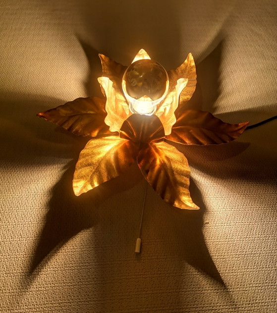 Golden Floral Mid Century Wall light by Hans Kögl – Metal (photo 9 of 12)