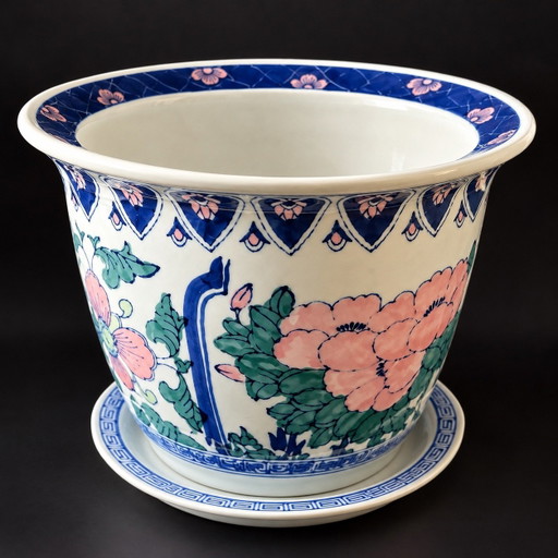 Cache pots chinois, 30cm de large et 24cm de haut