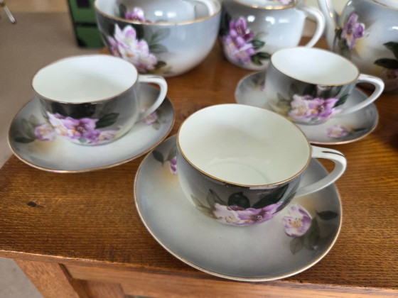 Image 1 of Vintage theeservies met bloemmotief - 16-delig