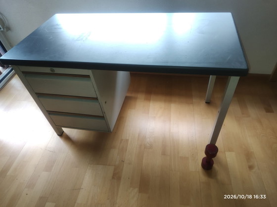 Industrial steel Vintage Oda (Ahrend) Desk, Metal, Black (photo 2 of 5)