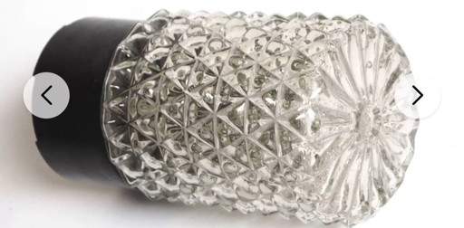 Plafonnier vintage en verre des années 60