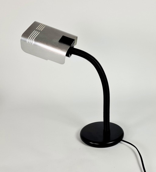 Italienisches Vintage -Targetti- Design – Schwanenhals – Schreibtischlampe – verstellbar – biegbar – Arbeitszimmerlampe – Bürola