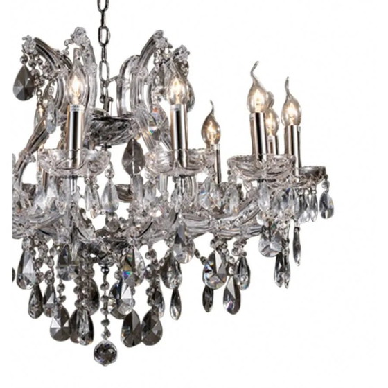 Classic silver chandelier, Crystal, Metal, Vintage (photo 2 of 3)