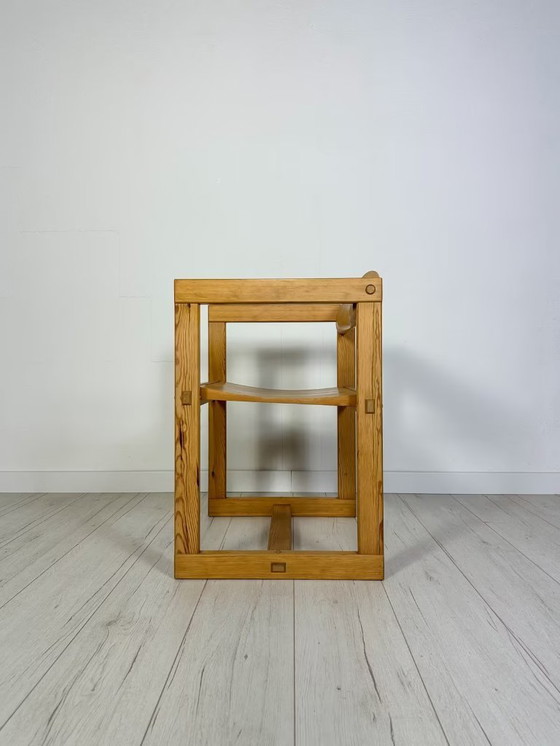 Image 1 of 4x Vintage grenen model 313 Trybo stoelen van Edvin Helseth jaren 60