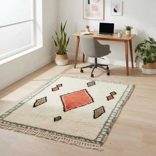 Authentisches Berber-Teppich aus Leinen, 250 x 150 cm