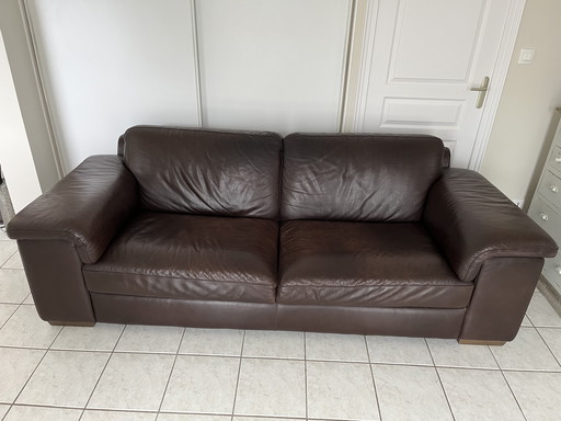 Canapé 3 places en cuir marque Natuzzi 