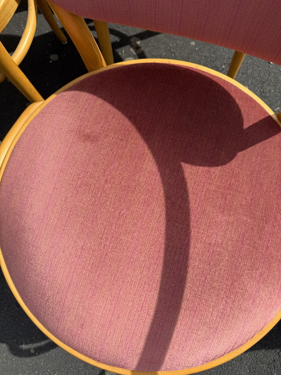 10 Thonet 210 P stoelen, fauteuils, fluweel, vintage – Eetkamerstoelen, Wood (photo 6 of 8)