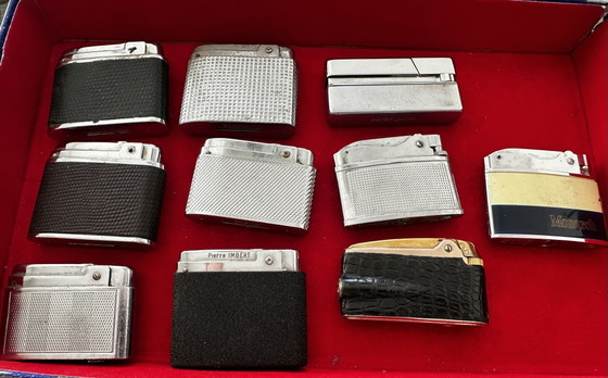 Image 1 of Lot of 10 Vintage Silver Match Lighters - Brother Lite - Ronson-Hadson