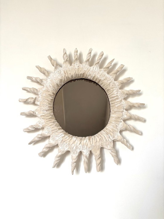 Image 1 of Specchio in ceramica francese contemporaneo, "Sole II" di Renzo Maar