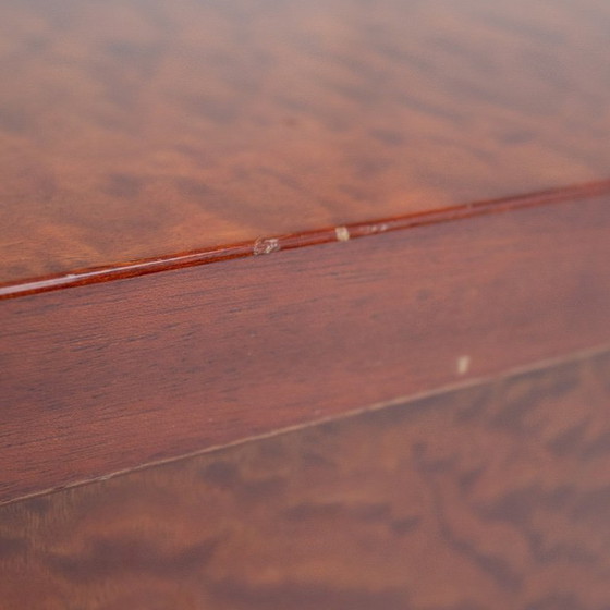 Image 1 of 2 comodini italiani in radica con maniglia in ottone