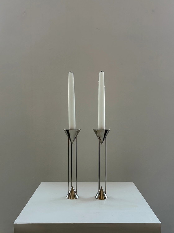 Portacandele vintage stile Memphis di Markus Börgens per D-TEC – Chrome, Postmodern (photo 6 of 7)