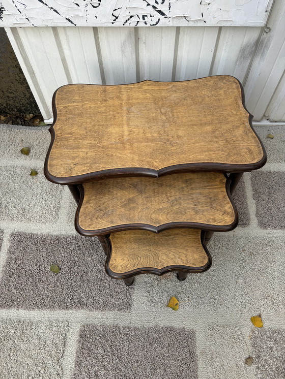 Image 1 of Tavolini laterali in legno d'epoca