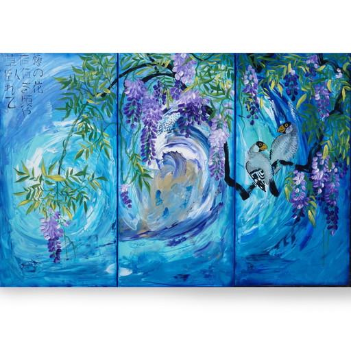 Japanese Wisteria J389 - Blue Painting