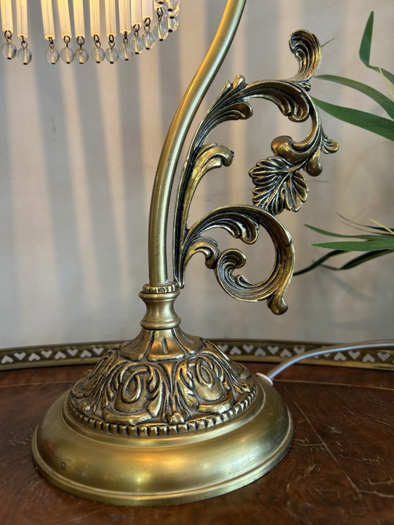 1920s table lamp with opaline rods, Italian – Glass (photo 6 of 6)