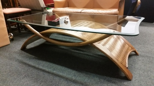 Couchtisch aus Bambus, Rattan und Korbgeflecht