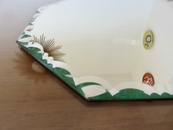 Image 1 of Gran espejo octogonal biselado para uso de sobremesa, Francia, década de 1940