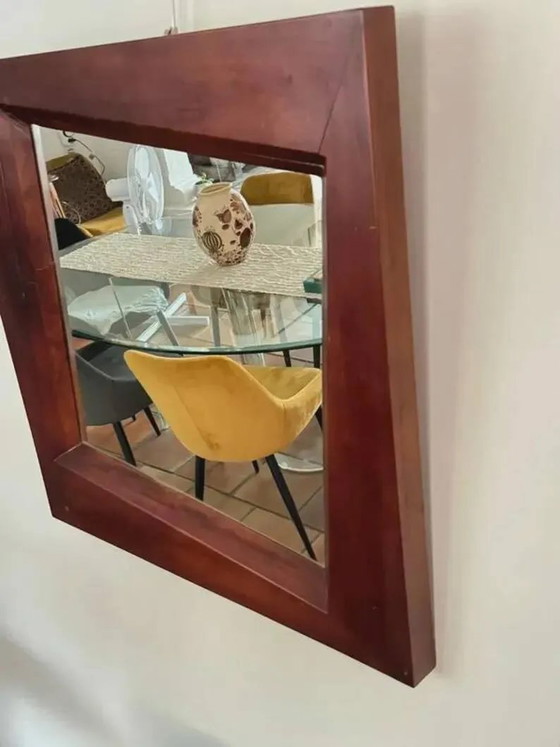 Grande specchio da parete in legno esotico massiccio – Modern (photo 5 of 9)