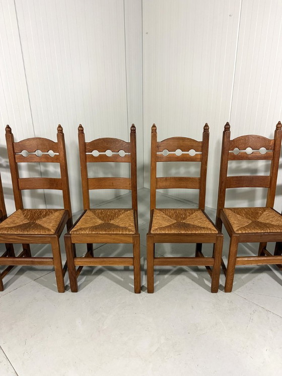 Rustieke Eiken Razor Back Eetkamerstoelen 1960’s – Wicker (photo 4 of 18)