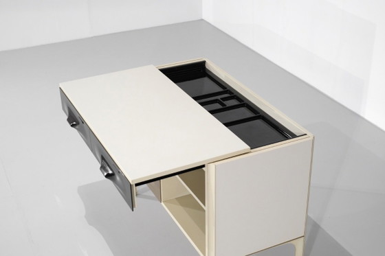 Bureau "DF2000" conçu par Raymond Loewy pour Doubinsky Frères, France 1960s. – Bureaux, Metal (photo 8 of 20)
