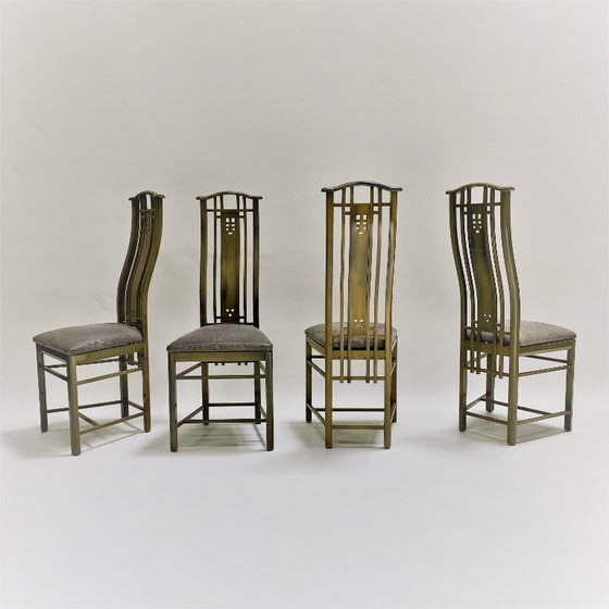 Image 1 of Chaises de salle à manger Giorgetti, design italien Umberto Asnago