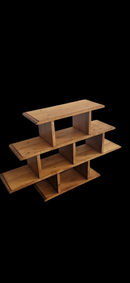 Mensola bassa in stile brutalista - Rovere massiccio - Anni '40