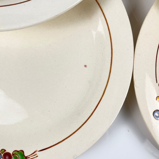 Image 1 of Set di 10 piatti da portata Longwy, XX secolo, decoro floreale