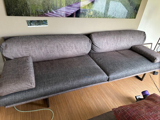 Image 1 of Busnelli BLUMUN Sofa + Pouf, Christophe Pillet, italienisches Design, Bronzesockel