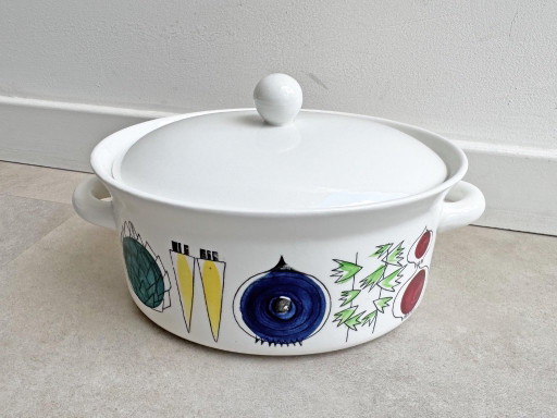 1x Plato ovalado grande vintage Rorstrand con tapa - Picnic - Marianne Westman – Rörstrand, tafelwaar, Ceramic