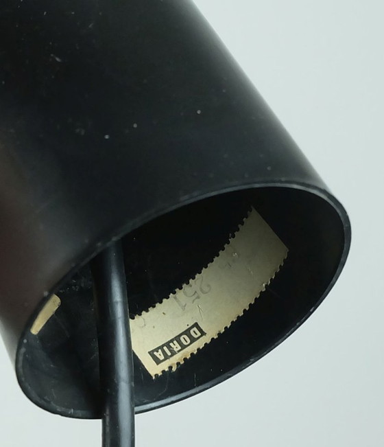 Image 1 of no. 2 de 2 - élégante lampe suspendue mid century doria-leuchten verre et métal gris clair et fumé années 60 70 suspension