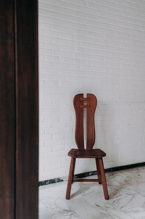 Belgian Brutalist Dining Chair from De Puydt