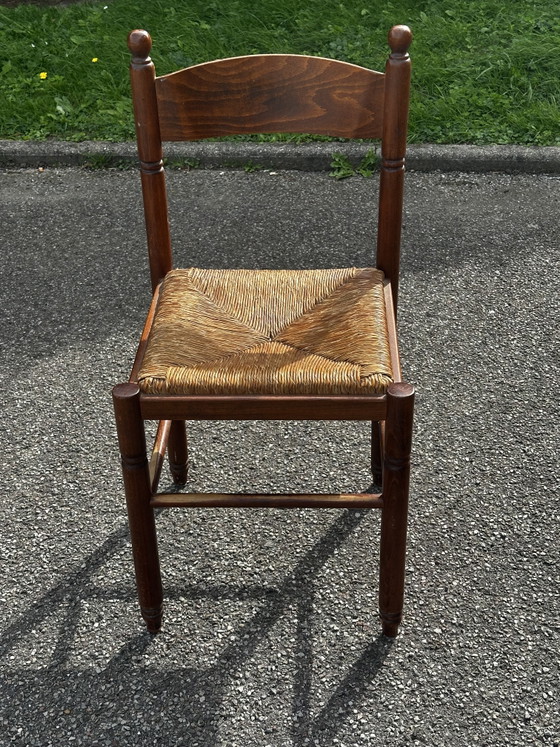 3 Sedie Vintage in Legno e Paglia – Anni '50/'60 – Sedie da pranzo, Wood (photo 12 of 15)