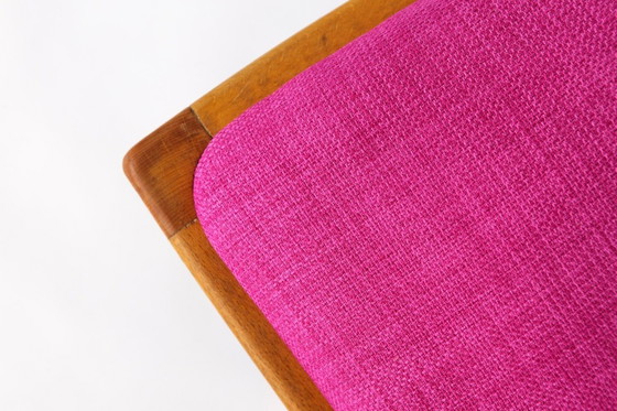Image 1 of Vintage Magenta Upholstered Beech Dining Chair – Germany, 1960s–1970s