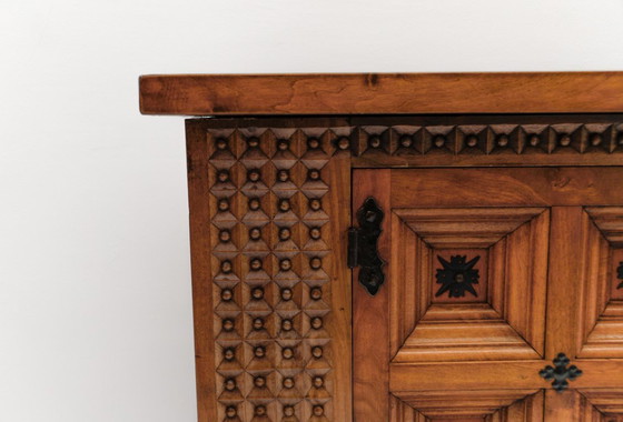 Image 1 of Large Solid Brutalist Rustic 3D Sideboard, 1960s