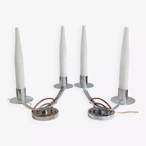 2x Lámparas Art Decó francesas