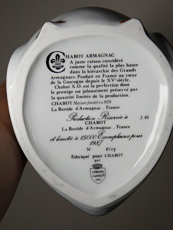 Image 1 of Vintage 80s Haviland Castel carafe and miniature bottle set, after Sandoz for Chabot